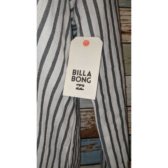Billa Bong Same Story Hoodie Gray/White Striped Long Sleeve Hoodie-M-NWT - Picture 4 of 8
